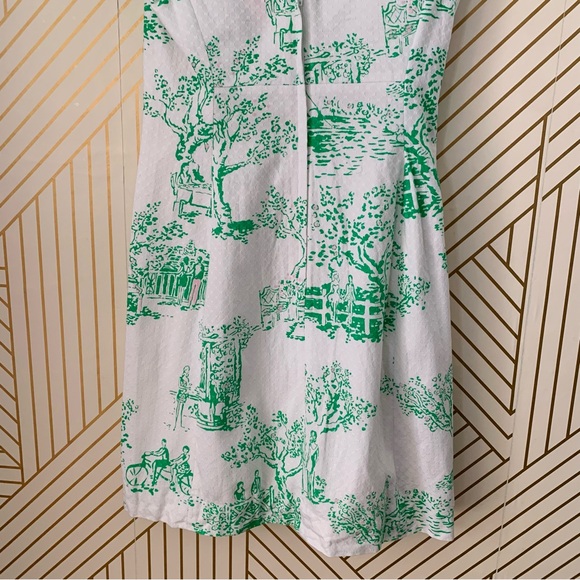 Lilly Pulitzer Allura Spring Fever Toile Dress cotton size boatneck cap sleeve 0 - Picture 7 of 12